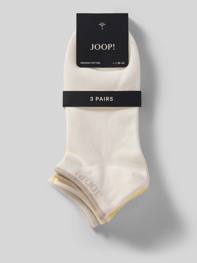 Produktfoto, Sneakersocken mit Label-Details im 3er-Pack von JOOP! Collection aus Baumwoll-Mix mit Stretch-Anteil, cremefarben