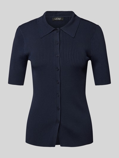 Lauren Ralph Lauren Strickshirt mit durchgehender Knopfleiste Modell 'DAENA' Marine 2