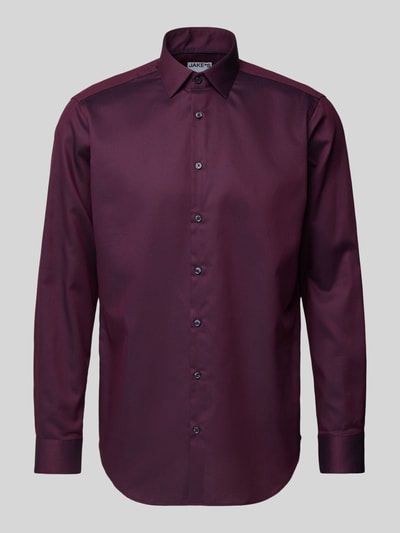 Jake*s Regular Fit Business-Hemd mit Kentkragen Aubergine 2