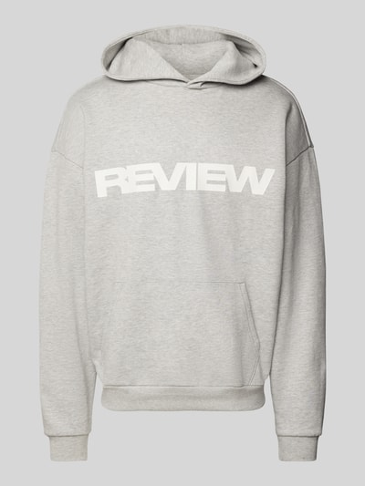 REVIEW Hoodie mit Kapuze Hellgrau Melange 2