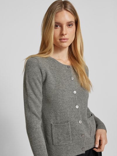 Christian Berg Woman Strickjacke mit aufgesetzten Eingrifftaschen Mittelgrau Melange 3