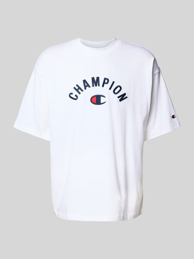 CHAMPION T-shirt o kroju relaxed fit z wyhaftowanym logo Biały 2