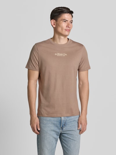 s.Oliver RED LABEL regular fit T-shirt van puur katoen Taupe - 4