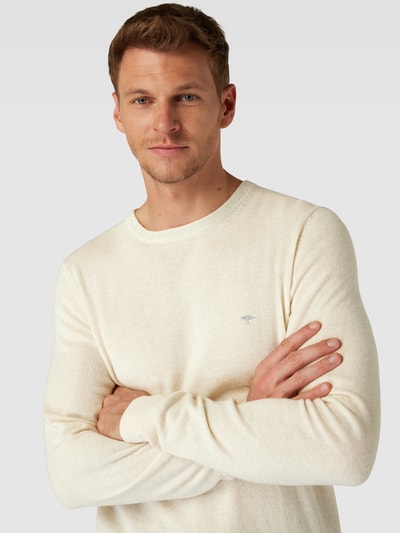 Fynch-Hatton Gebreide pullover met ronde hals Offwhite - 3