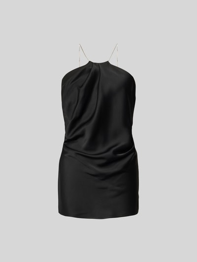 Produktfoto, Top aus Satin mit Viskose-Anteil von Victoria Beckham, schwarzer Material-Mix, körpernahe Passform, ärmel- und schulterlos.
