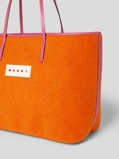 Marni Handtasche mit Label-Patch Orange 3