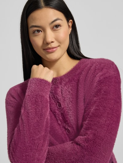 Tom Tailor Kurtka z dzianiny o kroju regular fit ze sztucznego futra Bordowy 3