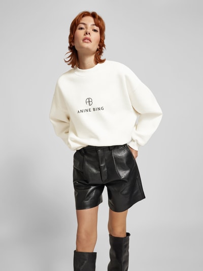 Anine Bing Oversized Sweatshirt mit Label-Print Weiss 3