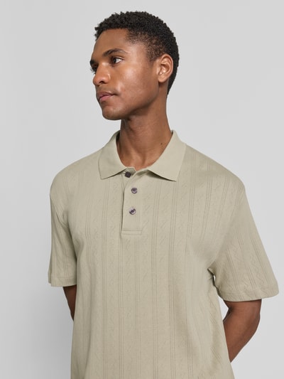 Lindbergh Regular Fit Poloshirt mit kurzer Knopfleiste Oliv 3