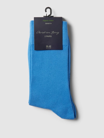 Christian Berg Men Socken mit elastischen Bündchen im 2er-Pack Hellblau 3