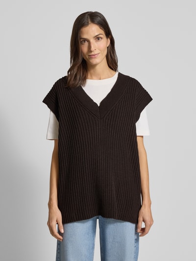 VILLA SOPHIE Loose fit spencer met wol, model 'NOLA' Donkerbruin - 4