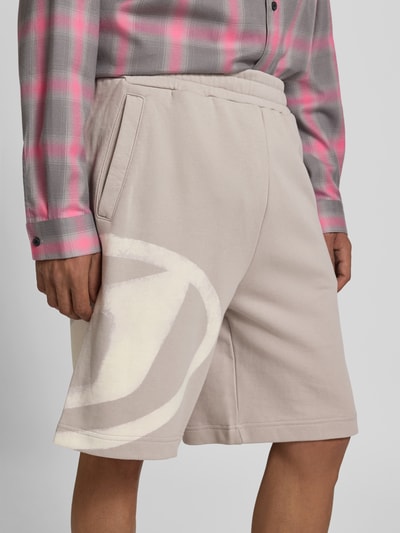 Diesel Sweatshorts mit elastischem Bund Hellgrau 3