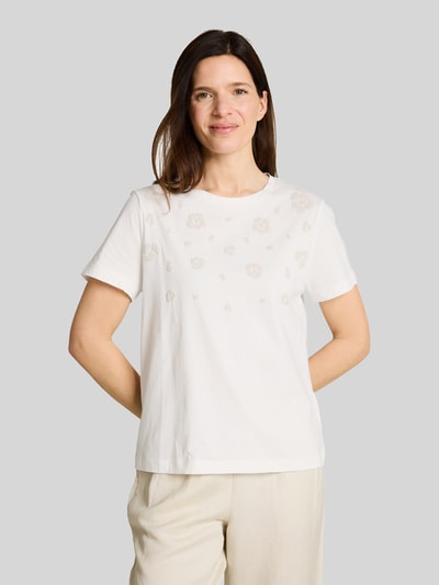Tom Tailor Regular Fit T-Shirt aus reiner Baumwolle mit Motiv-Print Offwhite 4