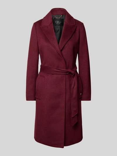 s.Oliver BLACK LABEL Lange jas met strikceintuur Bordeaux - 1