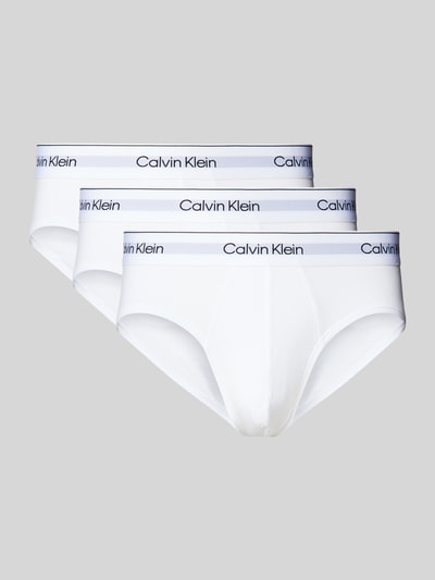 Calvin Klein Underwear Slip mit Label-Bund im 3er-Pack Weiss 1