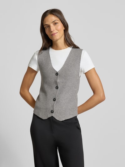 Soyaconcept Weste mit V-Ausschnitt Modell 'KANITA' Mittelgrau Melange 4