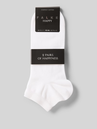 Produktfoto, Socken mit geripptem Abschluss im 2er-Pack von Falke aus weißem Baumwoll-Mix mit Stretch-Anteil, körpernaher Schnitt, schlichte Struktur