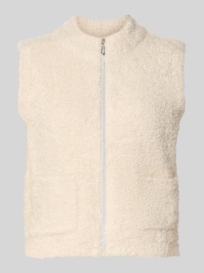 Produktfoto, cremefarbene Regular Fit Weste mit Stehkragen von Betty Barclay aus weichem, strukturierter Stoff, Damen Weste