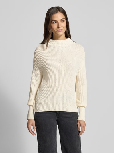 Zero Gebreide pullover met opstaande kraag Ecru - 4