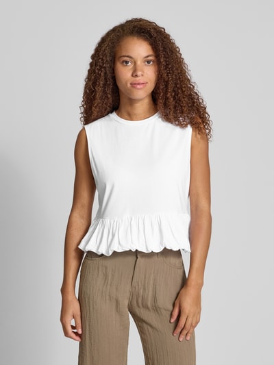 EDITED Crop Top mit Rundhalsausschnitt Modell 'Davinia' Weiss 4