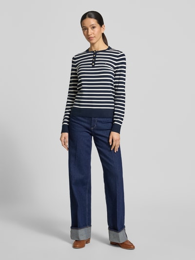 Tommy Hilfiger Regular Fit Langarmshirt aus Baumwoll-Mix Marine 1