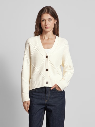 Gant Strickjacke mit Strukturmuster Offwhite 4