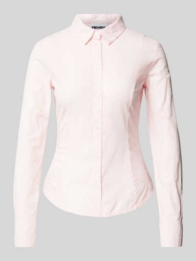 Review Slim fit blouse met doorknoopsluiting Rosé - 2