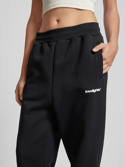 Low Lights Studios Regular fit sweatpants met labelprint Zwart - 3