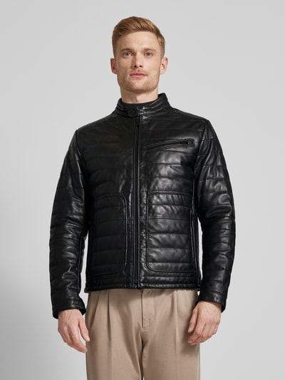 Strellson Lederjacke mit Steppnähten Modell 'WILLEN' Black 4