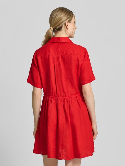Tommy Hilfiger Ausgestelltes Freizeitkleid aus reinem Leinen Rot 5