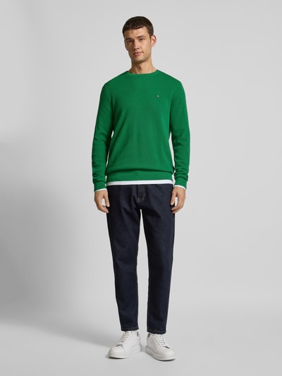 Tommy Hilfiger Gebreide pullover met logostitching Lichtgroen - 1