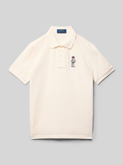 Polo Ralph Lauren Teens Regular fit poloshirt met motiefstitching Offwhite - 1