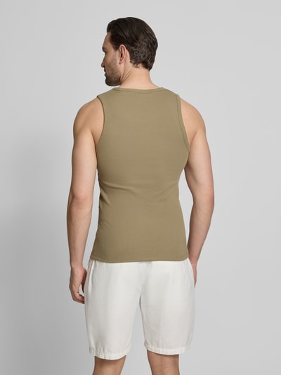 Jake*s Studio Men Skinny Fit Tanktop in Ripp-Optik Oliv 5