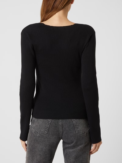 Tom Tailor Denim Pullover in Wickel-Optik  Black 5