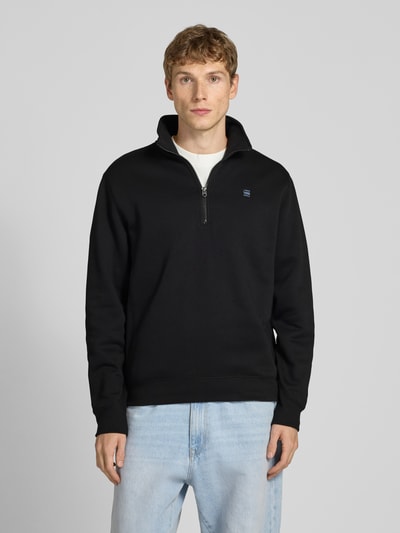 G-Star Raw Sweatshirt mit Troyer-Kragen und Logo-Stitching Black 4