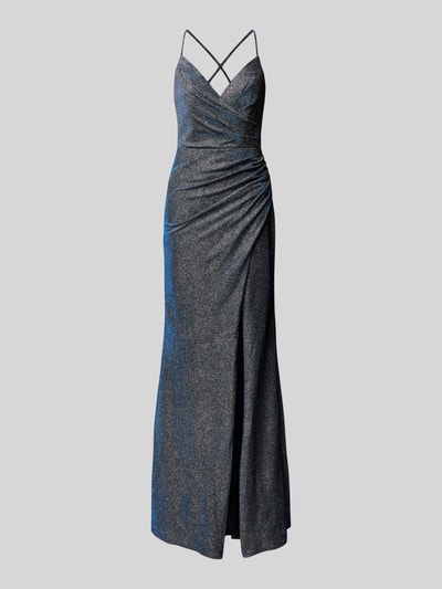 Luxuar Abendkleid mit Raffungen Dunkelblau 2