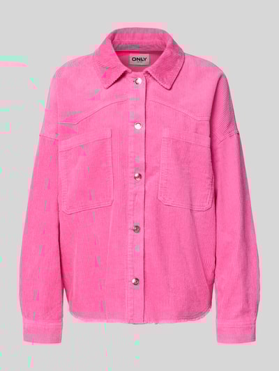 Only Kurtka sztruksowa o kroju regular fit z czystej bawełny model ‘LATY-BITTEN’ Mocnoróżowy 2