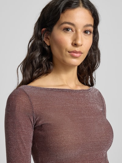 Mango Longsleeve mit U-Boot-Ausschnitt Mittelbraun 3