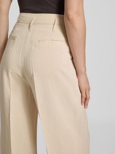 Christian Berg Woman Selection Wide Leg Bundfaltenhose aus Viskose-Leinen-Mix Sand 3