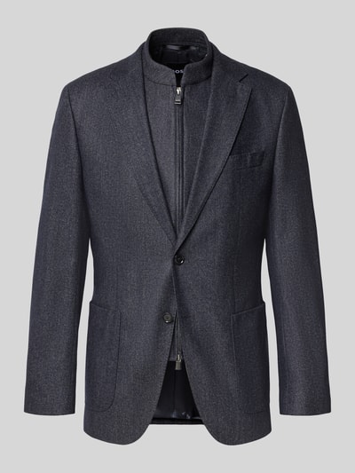 Produktfoto, dunkelgraues Slim Fit Sakko aus Woll-Mix mit Kaschmir-Anteil Modell 'H-Hutson' von BOSS, glatte Struktur, Herren Sakko