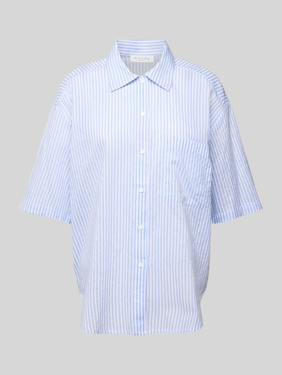 Christian Berg Woman Bluse mit Brusttasche und abgerundetem Saum Bleu 2