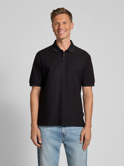 ARMANI EXCHANGE Regular fit poloshirt met knoopsluiting Zwart - 4