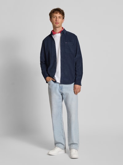 Tommy Jeans Regular fit corduroy overhemd van puur katoen Marineblauw - 1