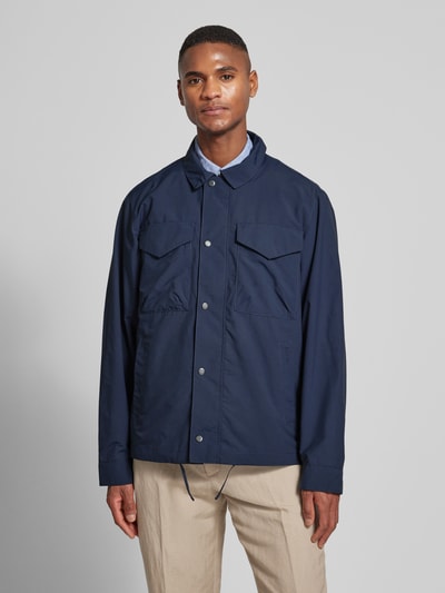 Barbour Jack met klepzakken op de borst, model 'Camber' Marineblauw - 4