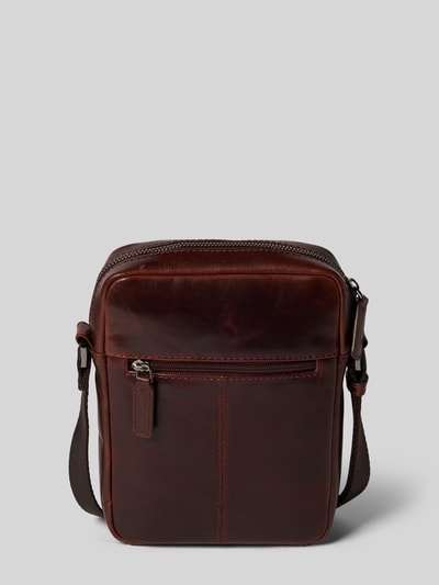 bugatti Handtasche aus Leder in unifarbenem Design Modell 'Romano' Dunkelbraun 4