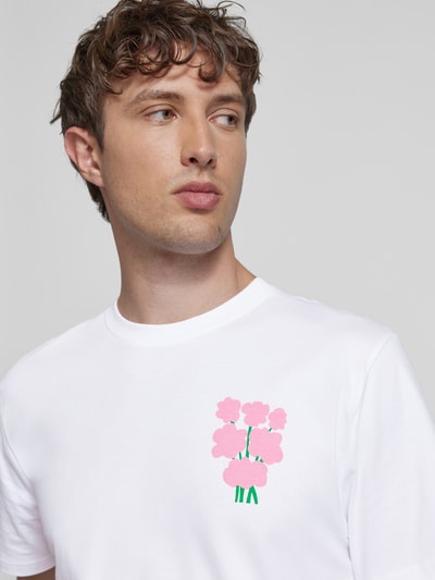 Dedicated T-Shirt mit Rundhalsausschnitt Modell 'Magical Flowers' Weiss 3
