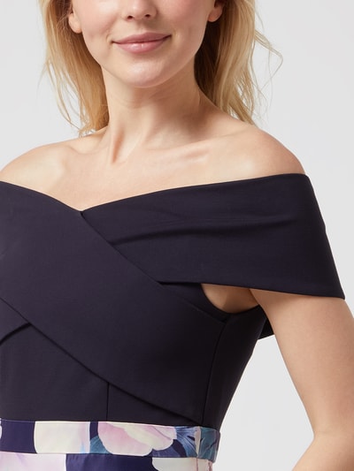 Christian Berg Cocktail Off-Shoulder-Abendkleid in Wickel-Optik  Marine Melange 3