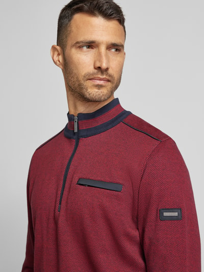 bugatti Sweatshirt met opstaande kraag Donkerrood - 3