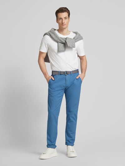 MCNEAL Slim Fit Chino mit Gürtel Ocean Melange 1