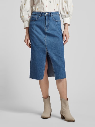 VILA Jeansrok met open zoom, model 'SOL' Jeansblauw - 4